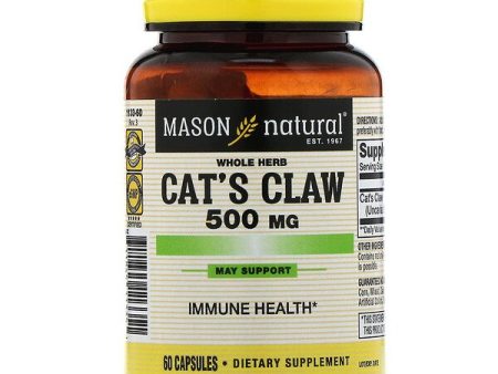 Mason Natural Cat s Claw 500mg 60 Capsules Hot on Sale