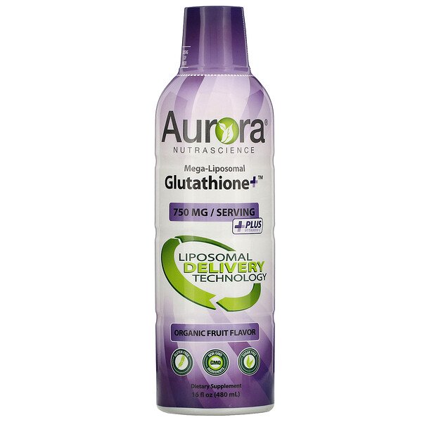 Aurora Nutrascience Mega-Liposomal Glutathione+ Plus Vitamin C Organic Fruit Flavor 750mg 16 fl oz (480ml) Fashion