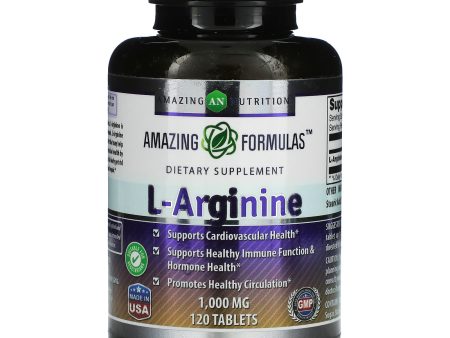 Amazing Nutrition, L-Arginine, 1,000 mg, 120 Tablets Hot on Sale