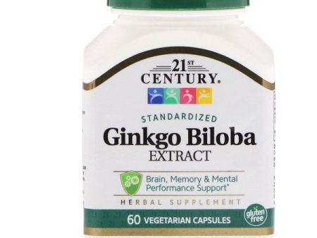 21st Century Ginkgo Biloba Extract Standardized 60 Vegetarian Capsules Cheap