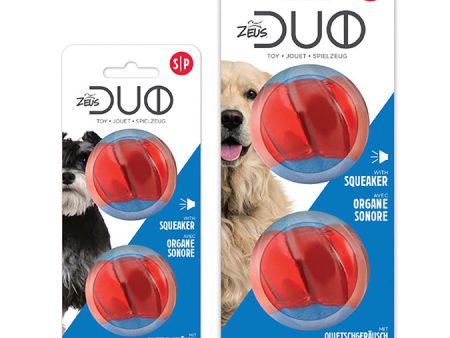 Zeus Duo Balls with Squeaker 2Pk 2 Sizes Fashion