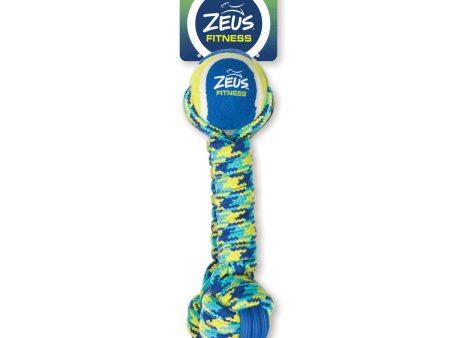 Zeus Fitness Dog Toys Rope and TPR Tennis Ball Dumbbell 30cm on Sale